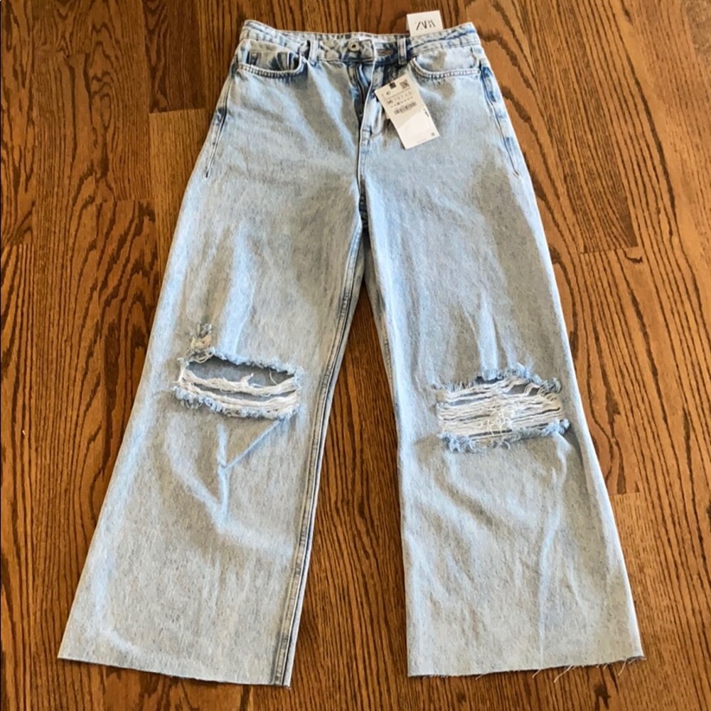 Zara NWT Wide leg high rise jeans